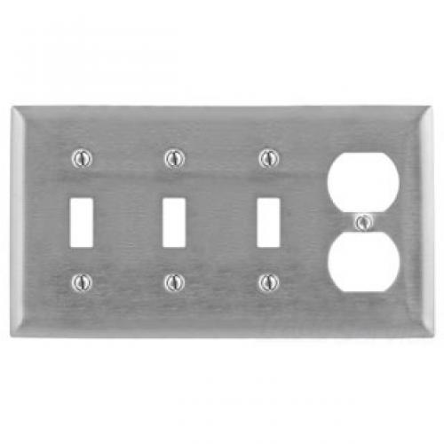 WALLPLATE, 4-G, 3) TOG 1) DUP, AL